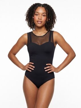 Albion Black Stretch Nylon Blend Bodysuit